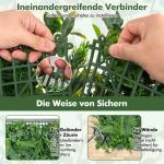 4 stuks kunstheggen, plantenwand, 50 x 50 cm, panelen met veelzijdige bladeren, gesimuleerd gazon, kunstplant, wandplant voor muur, balkon, tuin, groen