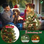 Mini-kerstboom met warmwitte verlichting, led, kleine kerstboom, kunstmatig versierd, voor kerstdecoratie, 60 cm, tafel, kerstboom, typre C-Pure PE kerstboom
