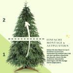 Kunstkerstboom, 100% spuitgegoten kerstboom met standaard van natuurlijk hout, Made in EU, natuurgetrouwe look, kunstkerstboom