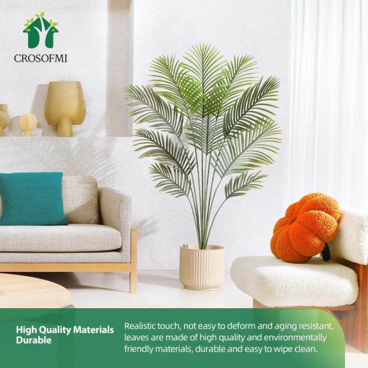 Kunstpalmen, 150 cm, plastic kunstplant, groot, areca palm in pot, woonkamer, balkon, slaapkamer, groen, decoratie (1 stuks)