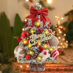 Mini Weihnachtsbaum Kleiner Weihnachtsbaum Mit Beleuchtung LED, Weihnachten Deko Kunst Weihnachtsbaum Mit 30 LED In Warmweiß, Ca. 25 cm Hoch, Schwer Entflammbar Tisch Christbaum K