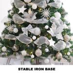 Weihnachtsbaum, Künstlicher Weihnachtsbaum mit Metallständer, Christbaum Weihnachtsbaum aus Fichte, Tannenbaum Künstlich mit Lichtern und Ornamenten im Set(13FT)