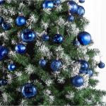 blauwe kerstbalornamenten voor kerstversiering - 36 stuks kerstboom onbreekbare ornamenten met ophanglus voor vakantie- en feestdecoratie (combo van 6 stijlen in 3 maten)