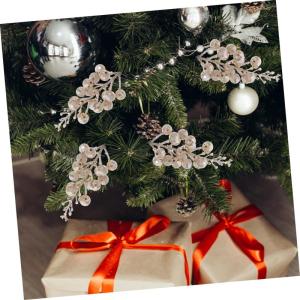 10st Weihnachts-beerenimitat Weihnachtstannenzweig Weihnachtsbaum Beere Am Zweig Beeren-dekor Weihnachtspicks Für Baum Weihnachtsblumenstiele Weihnachtsbeerenzweige Trimmen Schaum