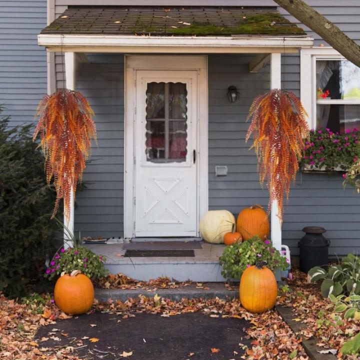 2 stuks , hangende varen, herfst, 80 cm, hangplant, , nep, herfstplanten, plastic planten, hangende herfst, kunstbloemen, ranken voor herfst, binnen, buiten decoratie