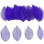 50 stuks kunstbladeren, decoratie, kunstbladeren, slinger, knutselen, droge bladeren, gedroogde bladeren, gebruikt voor doe-het-zelf handwerk, scrapbook, kaarten maken (paars)
