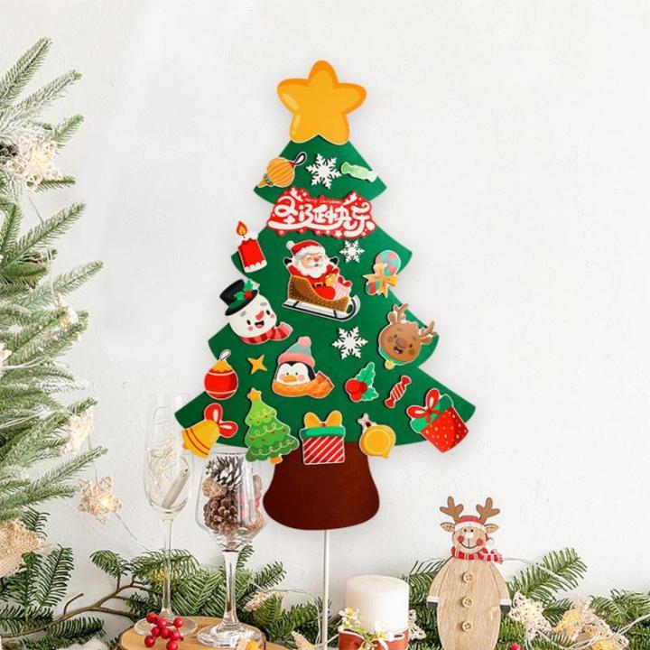 Filz-Weihnachtsbaum für Kinder,Filzbaum für Kinder zum Dekorieren - Weihnachtsbaum handgefertigte Lieferungen abnehmbare Ornamente - Kinder-Weihnachtsbaum, Weihnachtsbaum-Wandauf
