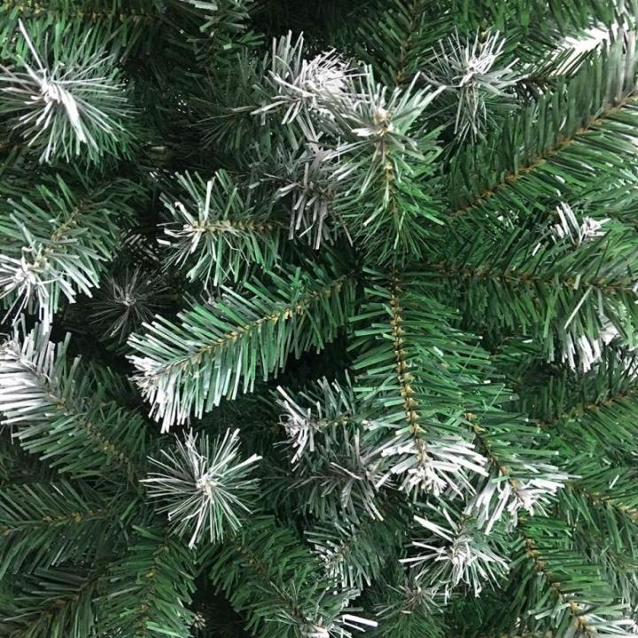Kunstkerstboom - 180 cm kerstboom met metalen standaard, hoogwaardige en duurzame kerstboom van pvc voor thuis, kantoor, winkels en hotels, groen + sneeuw, 180 cm
