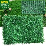 12 stuks wandpanelen, groene hegplant, mat, wanddecoratie, geschikt voor terras, tuin, hek, looppaden, ruimtes, muren, 60 x 40 cm