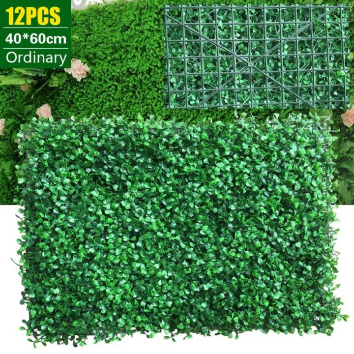 12 stuks wandpanelen, groene hegplant, mat, wanddecoratie, geschikt voor terras, tuin, hek, looppaden, ruimtes, muren, 60 x 40 cm