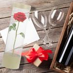 Bloem Display Box Bloem Rozen Verpakking Cilinder Box met handvat Deksel Bloemen Opstelling Box Bloemisten Geleverd voor Home Shop Licht Geel