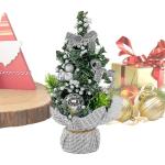 Weihnachtsbaum, winziger Weihnachtsbaum,8,27 Zoll Miniatur-Weihnachtsbaum mit roten Schleifenkugeln und Beeren - Künstliche Kiefernbaum-Schleifen, Baumspitze für drinnen und drau