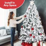 Kunstkerstboom (20-inch witte pluizige kerstboom met verlichting)