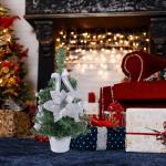 Künstlicher Tisch-Weihnachtsbaum, Weihnachtsbaum,Startseite Künstliche Kiefer für Tisch | Weihnachtskiefernbaum mit gewebter Basis für Fenster, Wand, Baum,