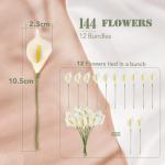 144 stuks Calla lelies 2,3 cm klein met 90 stickers melkwit decoratieve bloemen met metaaldraad nep bloemen party bruiloft DIY scrapbook kaarten decoratie