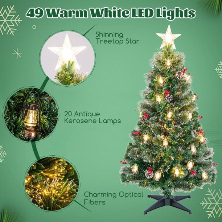 Künstlicher Weihnachtsbaum aus PVC, Weihnachtsbaum mit 8 Beleuchtungsmodi, LED-Lichtern, Zweigspitzen, Kiefernnadeln, Tannenzapfen, roten Beeren und Lampen (40 x 150 cm (Durchmess