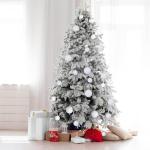witte kerstbalornamenten voor kerstversiering - 36 stuks kerstboom onbreekbare ornamenten met ophanglus voor vakantie- en feestdecoratie (combo van 6 stijlen in 3 maten)