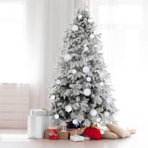 witte kerstbalornamenten voor kerstversiering - 36 stuks kerstboom onbreekbare ornamenten met ophanglus voor vakantie- en feestdecoratie (combo van 6 stijlen in 3 maten)
