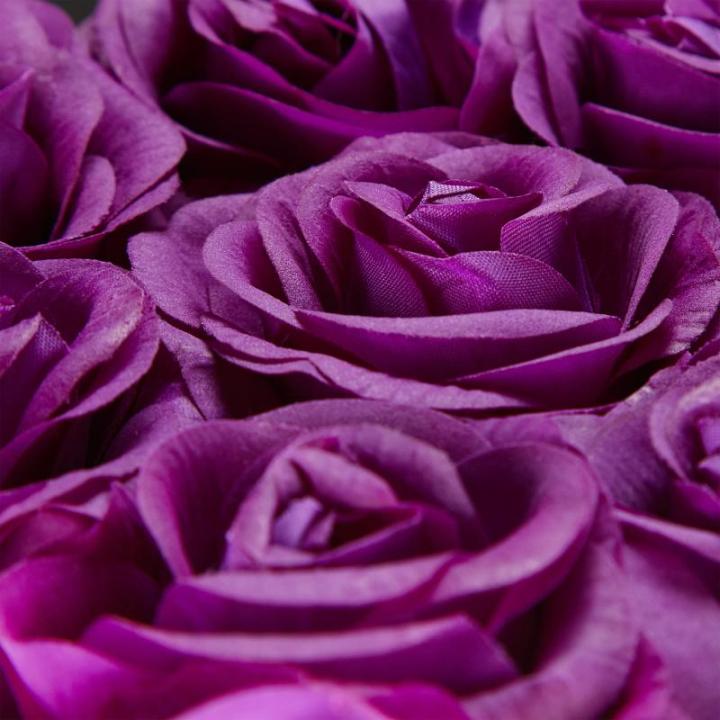 Rozenbox rond, 8 rozen, stevige bloemendoos zwart, 10 jaar houdbaar, cadeau-idee, decoratieve bloemenbox, paars, 17 x 17 x 17 cm