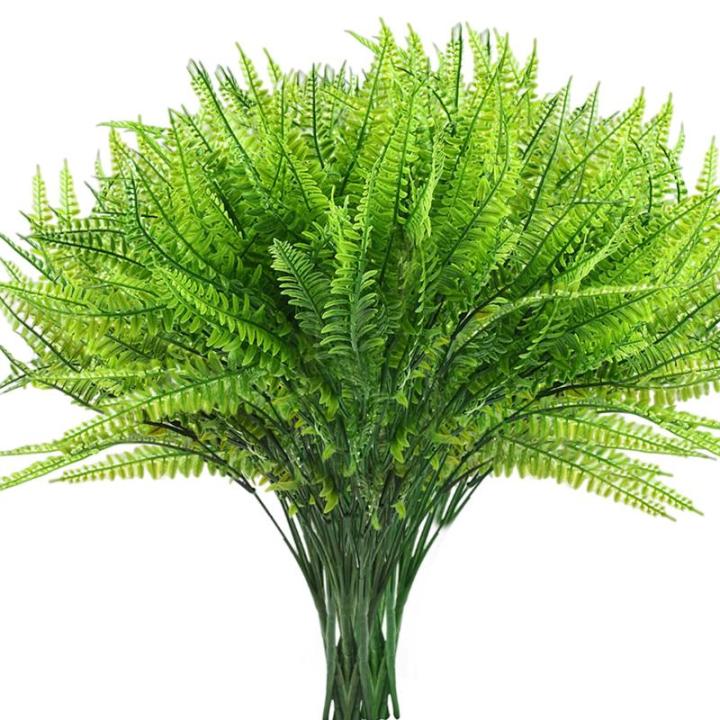 12 stuks kunstvaren, , varenplanten, decoratieve planten, varen, zoals echt groen, voor tafeldecoratie, tuin, vaas, decoratie