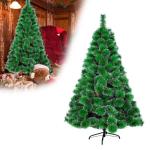 Kunstkerstboom, 150 cm, groene dennennaalden met sneeuweffect, kerstboom met 150 takken, snel op te bouwen klapsysteem, metalen standaard, kerstdecoratie
