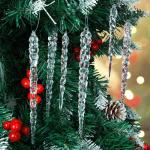 Kerstboomversiering, ijspegel, 25 stuks, kerstboom, ijspegeldecoraties, kerstboomversiering, acryl ijspegels sneeuwvlokken decoratie