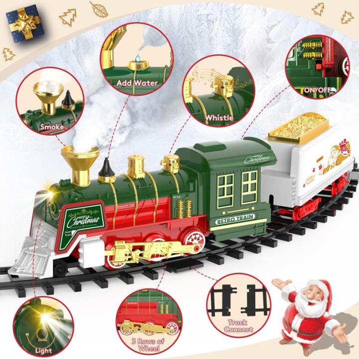 Hanging Christmas Train Set - Kersttrein speelgoed met licht en geluid voor jongens en meisjes, trein speelgoedset rond onder de kerstboom, beste kerstdecoratie voor binnen voor ge