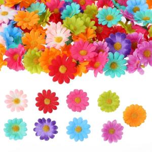 180 stuks Kunstmatige Bloemhoofden Madeliefje Bloemen Hoofden Mini Multi Kleuren Ambachten Stof Bloemen Diverse Decoratieve Bloemen Voor Bruiloft Haar Cap Krans Bruids Feest Thuis 