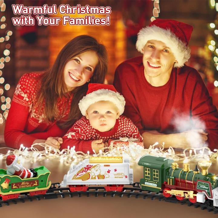 Hanging Christmas Train Set - Kersttrein speelgoed met licht en geluid voor jongens en meisjes, trein speelgoedset rond onder de kerstboom, beste kerstdecoratie voor binnen voor ge