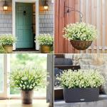 Calla Lily Kunstbloemen, 8 bundels kunstbloemen, UV-bestendige plastic bloemen, , balkon, boeket, planten voor balkon, tuin, raam, binnen en buiten