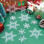 25 stks Kristallen Sneeuwvlok Kerstboom Ornamenten Acryl Sneeuwvlok Opknoping Kerst Decoratie Winter Wonderland Sneeuwvlok Opknoping Hangers Voor Kerstboom Thuis Feestbenodigdheden