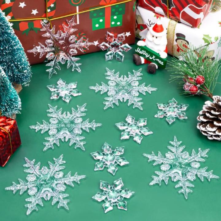 25 stks Kristallen Sneeuwvlok Kerstboom Ornamenten Acryl Sneeuwvlok Opknoping Kerst Decoratie Winter Wonderland Sneeuwvlok Opknoping Hangers Voor Kerstboom Thuis Feestbenodigdheden