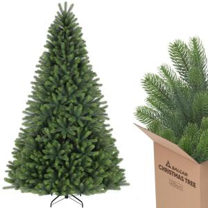 100% PE kunstkerstboom 210 cm, kunstkerstboom met 1080 PE-takken, edele Nordmann-spar inclusief handschoenen en metalen standaard