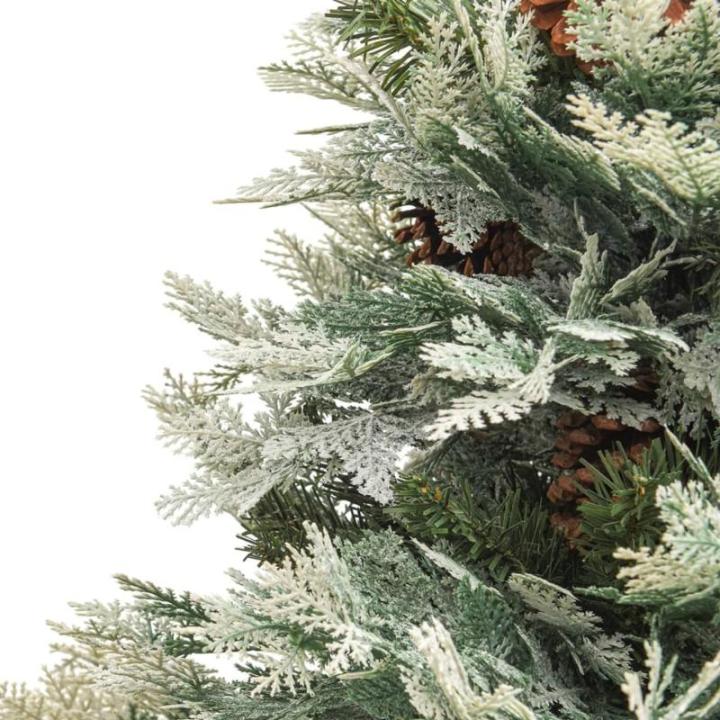 Weihnachtsbaum mit Beleuchtung und Kiefernzapfen Grün 120 cm Christbaum Dekobaum Kunstbaum mit Ständer Tannenbaum Weihnachten Künstlicher Weihnachtsbaum für Weihnachtsdeko