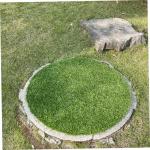 Schachtdeckel Dekoration Rasen Grüne Schreibtischunterlage Grüne Tischmatte Outdoor Dekoration Outdoor Teppiche Runder Teppich Esszimmertisch Dekoration Kaffeezubehör Für