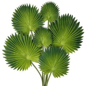 Set van 2 kunstpalmbladeren kunstplant palm PU kunstbladeren met buigzame stee decoratie kunstplant voor huis tuin feest kantoor decoratie bloemenversiering