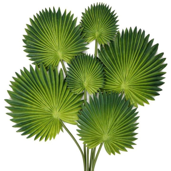 Set van 2 kunstpalmbladeren kunstplant palm PU kunstbladeren met buigzame stee decoratie kunstplant voor huis tuin feest kantoor decoratie bloemenversiering