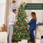 Kunstkerstboom 2,1 m, dennenboom met 760 takpunten en klapscherm, groene dennenboom met houten standaard, diameter 132 cm, extra grote boomdiameter