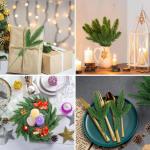 25 stuks kunstdennentakken, groene planten, dennennaalden, kunstmatige dennentakken, knutselaccessoires voor slinger, krans, kerstversiering en woontuindecoratie