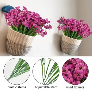12Pcs Outdoor Nep Planten Plastic UV Bestand Faux Bloemen Planten Bulk Voor Indoor Outdoor Opknoping Planter Tuin Venster Doos Thuis Bruiloft Decor