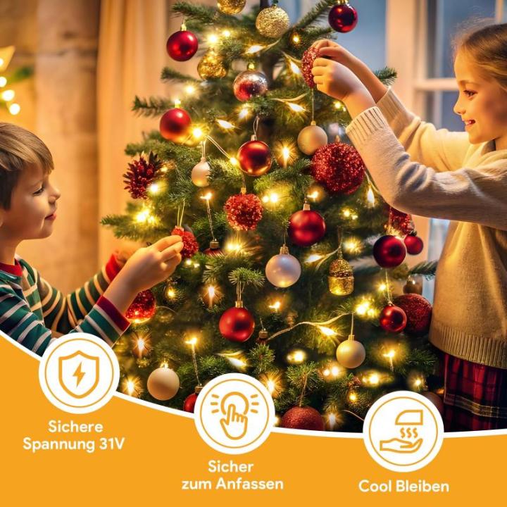 Lichtsnoer kerstboom met ring en topper ster, 400 leds, kerstverlichting, warmwit, 2 m x 16 strengen, 8 modi, waterdichte kerstverlichting, binnen en buiten, voor Kerstmis