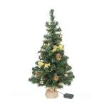 Kunstkerstboom, 75 cm, kerstboom, decoratieve boom, verlicht en gedecoreerd