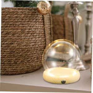 1 Satz Hand Glas abdeckung künstliche blüten artificial Glashaube LED-Display-Kuppel kerzen Hochzeitsdekoration Vitrine mit Glaskuppel Blumenglasabdeckung Holz Transparent