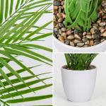 Kunstplant in pot, kunstpalm, decoratie, moderne kunstpalm, , kunststof, plantendecoratie voor woonkamer, balkon, slaapkamer, badkamer, tafeldecoratie, wit