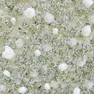 White Baby's Breath Rose Simulation Blumenwand Hintergrundwand, 5D Stoff Hintergrund Blumenwand Hochzeitsdekoration Wand Für Fotohintergrund Home Party Hochzeitshintergrund(9.8ftx