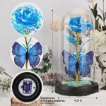 Eeuwige roos, mooie en het beest, Galaxy Rose, cadeau voor vriendin (vlinderblauw)