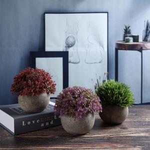 Plastic Nep Planten met Potten Decoratieve Kleurrijke Levensechte Bloem voor Thuis/Kantoor Decor Pack van 3
