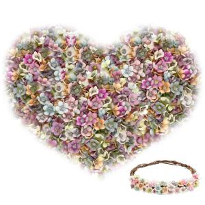100 stuks decoratieve bloemen, kunstmadeliefjes, diameter 2 cm, mini kleurrijke madeliefjes, bloemkoppen, voor Valentijnsdag, bruiloft, bloemen, om te knutselen, doe-het-zelf decor