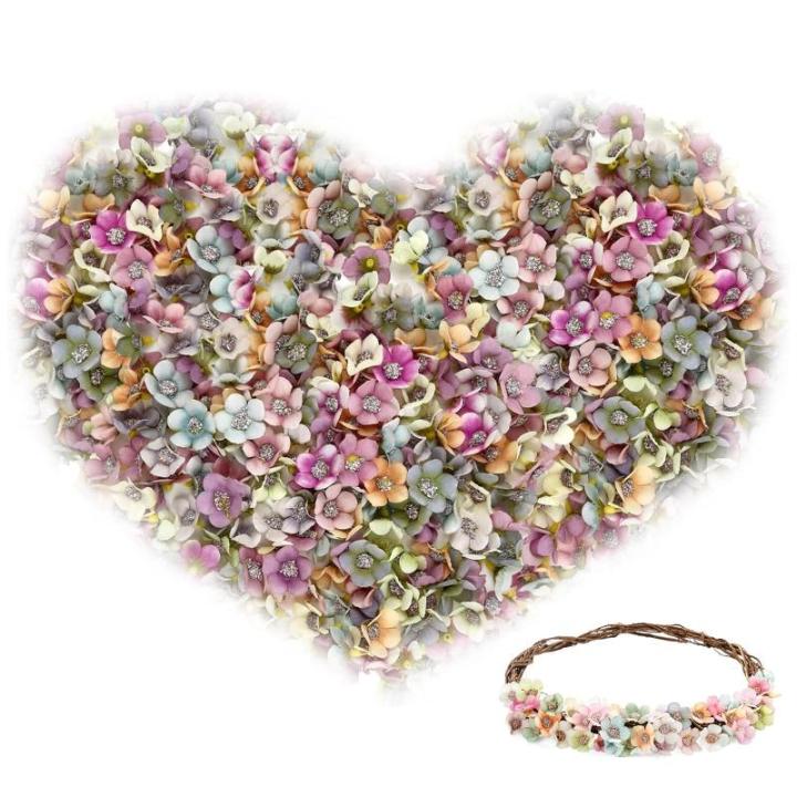 100 stuks decoratieve bloemen, kunstmadeliefjes, diameter 2 cm, mini kleurrijke madeliefjes, bloemkoppen, voor Valentijnsdag, bruiloft, bloemen, om te knutselen, doe-het-zelf decor