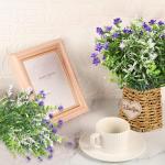 6Pcs Nep Planten Outdoor Plastic UV Bestand Kunstplanten Faux Bloem Planten Bulk Voor Indoor Outdoor Opknoping Planter Tuin Venster Doos Thuis Bruiloft Decor